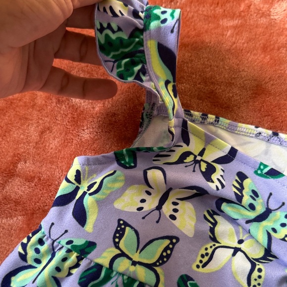 Member’s Mark Knit Butterfly Print Dress - Purple & Green SIZE 3T - Picture 4 of 7